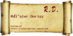 Rösler Dorisz névjegykártya